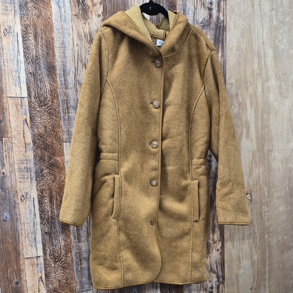 NWT Insulated Women's Bronze Brown Hooded Coat XL